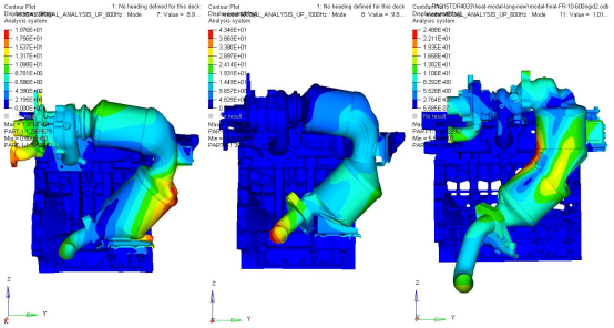 频率 500hz 附近排气热端的模态振型
