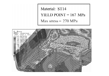 图4更换材料前开裂处应力分布