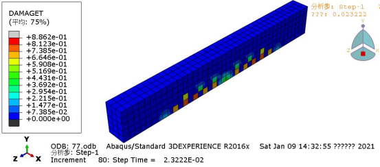 第 80 步时的受拉破坏图