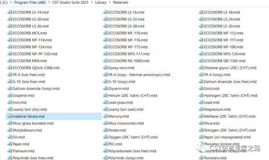 cst软件如何添加和管理自定义的材料
