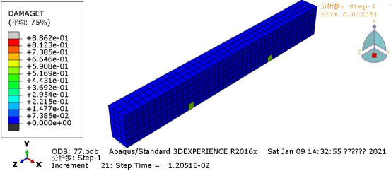第 20 步时的受拉破坏图