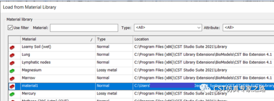 cst软件如何添加和管理自定义的材料