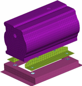 电池热管理机组局部有限元模型