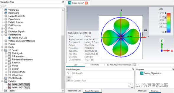 cst软件如何查看±45°极化天线的远场辐射方向图？