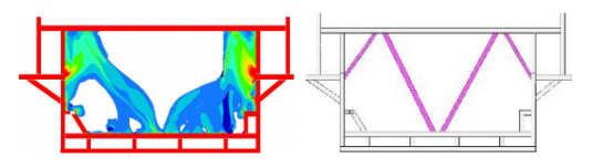 图 5 侧围拓扑优化结果及工程结构设计
