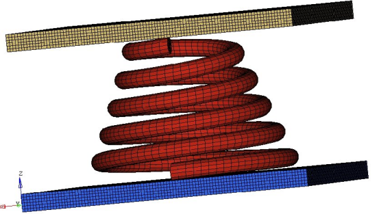 应用abaqus/explicit模拟弹簧压缩过程