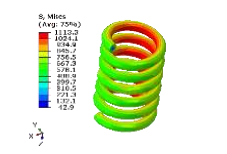 弹簧中间段等效应力