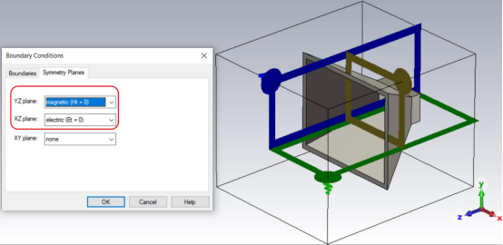 cst中如何设置对称面