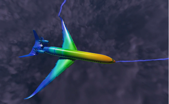 cst模拟仿真雷电击中飞机