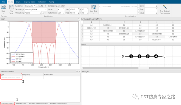 在fd3d里面综合滤波器时如何添加传输零点_cst教程
