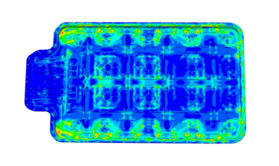 图 3. 单次冲击下箱体 mises 应力计算结果