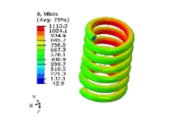 弹簧中间段等效应力